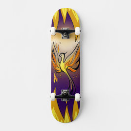 Phoenix Rise – Minimal Flame Skateboard