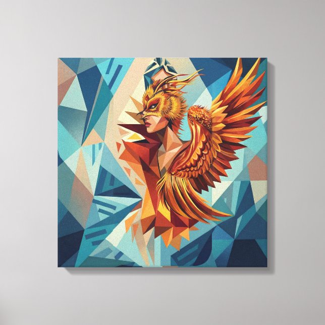 Phoenix Rise – Modern Stretched Canvas Wall Art Leinwanddruck (Vorderseite)