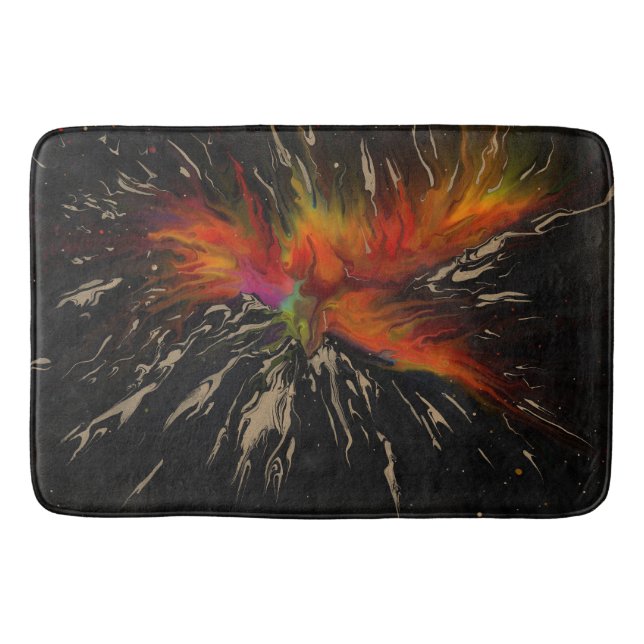 Phoenix Rising – Abstrakte Feuer-Explosion-Kunst Badematte (Vorderseite)