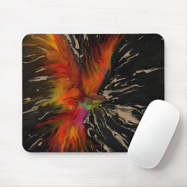 Phoenix Rising – Abstrakte Feuer-Explosion-Kunst Mousepad (Mit Mouse)