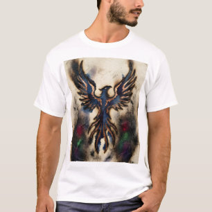 Phoenix Rising Dark Fire Fantasy Fine Art Druck T-Shirt