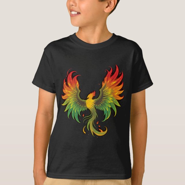 Phoenix Rising – Ein Design voller Kraft und Wiede T-Shirt (Vorderseite)