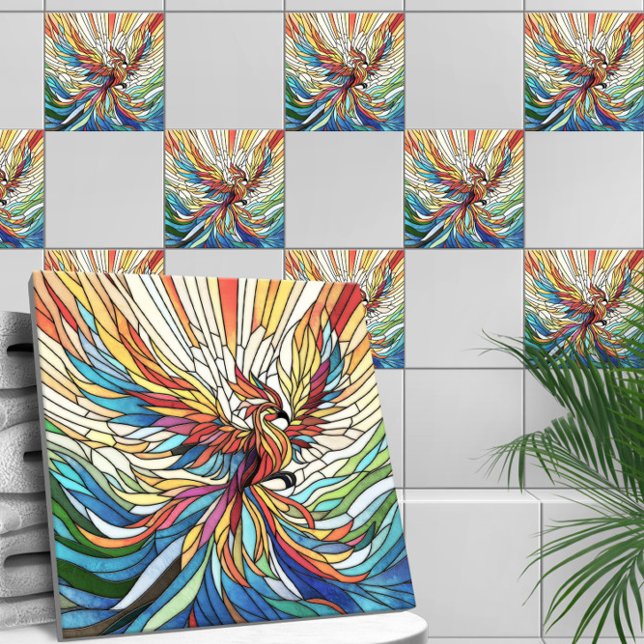 Phoenix Rising - farbige Mosaikkunst Fliese (Von Creator hochgeladen)
