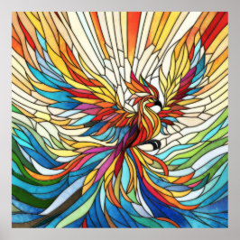 Phoenix Rising - farbige Mosaikkunst Poster