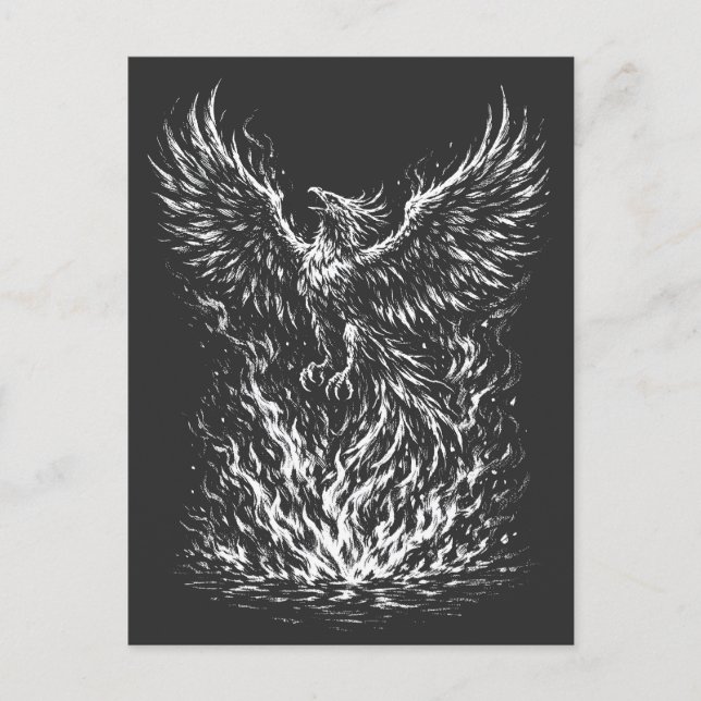 Phoenix Rising From the Flames von BurnsInHell Postkarte (Vorderseite)