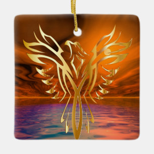 Phoenix Rising Keramikornament