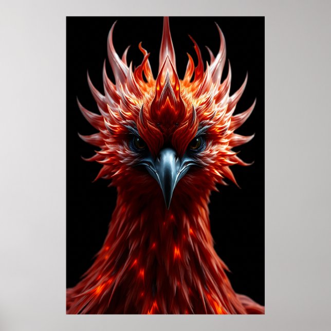 🔥 Phoenix Rising - Majestic Fire Bird Fantasy Art Poster (Vorne)