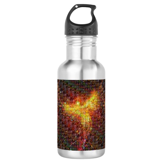 Phoenix Rising Mosaik Edelstahlflasche (Vorderseite)