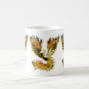 Phoenix Rising - Mythischer Vogel des Feuers und d Kaffeetasse