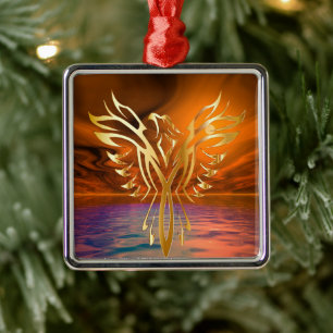 Phoenix Rising Ornament Aus Metall