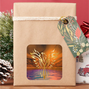 Phoenix Rising Quadratischer Aufkleber