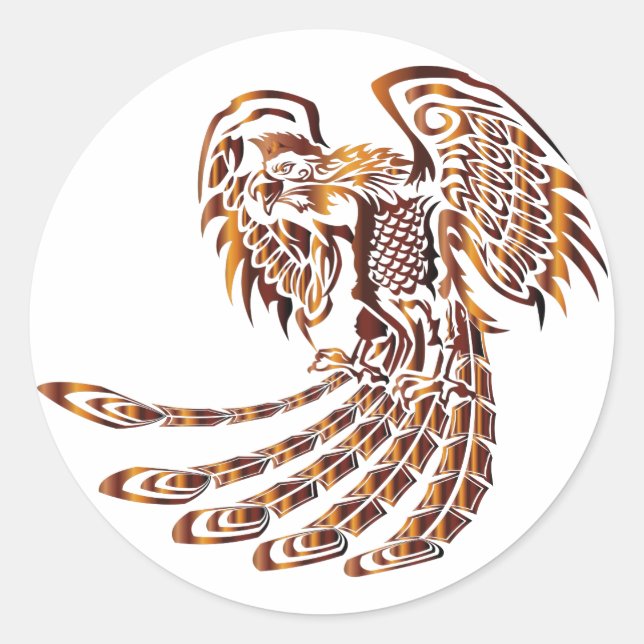 Phoenix Rising Runder Aufkleber (Vorderseite)