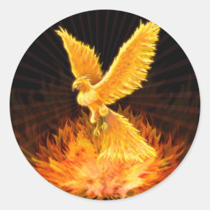 Phoenix Rising Runder Aufkleber