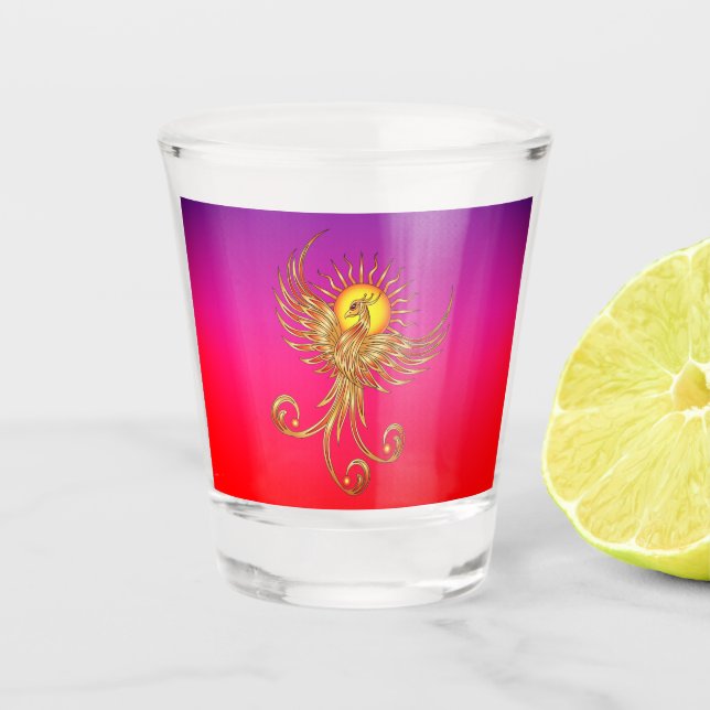 Phoenix Rising Schnapsglas (Vorderseite)