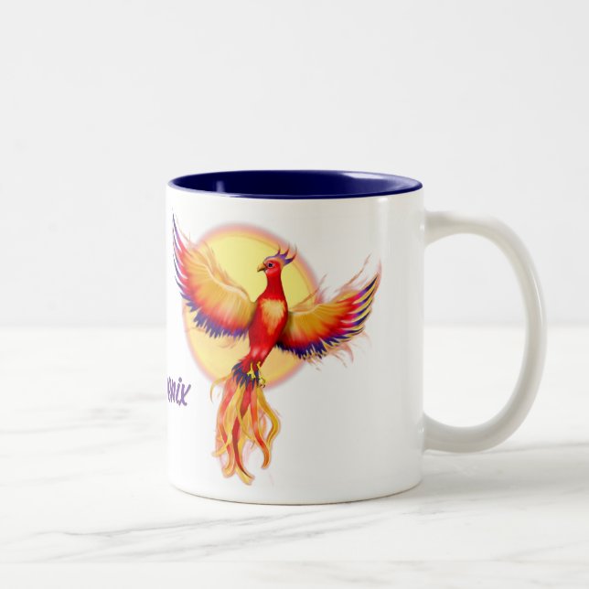 Phoenix Rising Zweifarbige Tasse (Rechts)