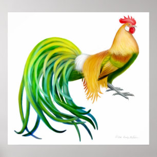 Phoenix Rooster Print Poster
