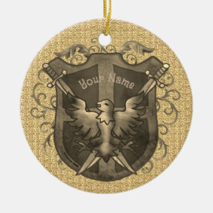 Phoenix Schild  Keramik Ornament