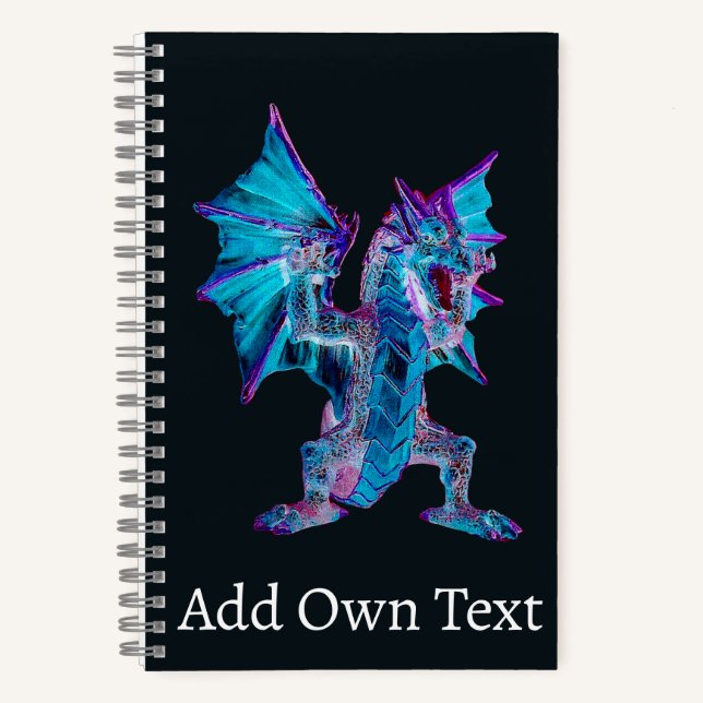 Phoenix Schmiedet Blauer Feuerdrache Lebende Flamm Notizbuch (Vorderseite)