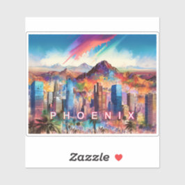 Phoenix Skyline Abstrakte Kunst Aufkleber