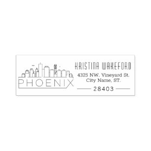 Phoenix Skyline   Benutzerdefinierte Adresse Selbs Permastempel