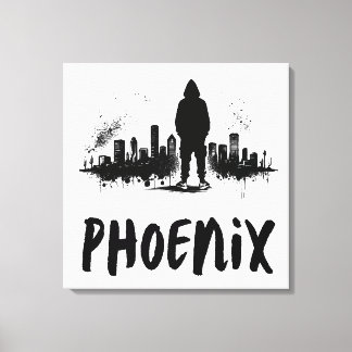 Phoenix Skyline Ink Spritzer Leinwand Art