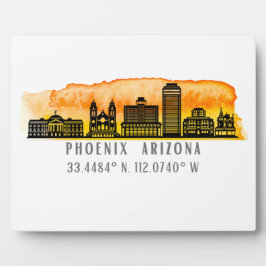 Phoenix Skyline Map Koordinaten Fotoplatte