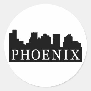 Phoenix-Skyline Runder Aufkleber