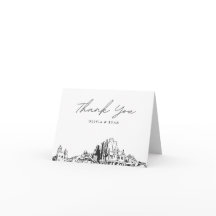 Phoenix Skyline Sketch Blank Danke Karte