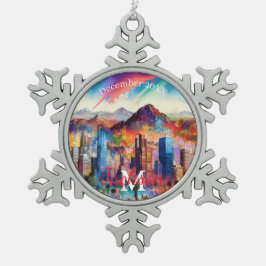 Phoenix Snowflake Pewter Weihnachtsschmuck Schneeflocken Zinn-Ornament