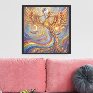 Phoenix Spiritual Gerahmtes Leinwand-Wandkunstwerk Leinwanddruck