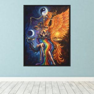 Phoenix Spirituell gerahmter Leinwand-Wandkunst Leinwanddruck