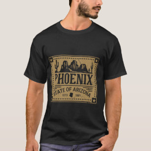 Phoenix Staat von Arizona Estd 1881 Cactus Mountai T-Shirt