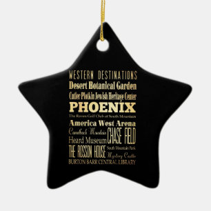 Phoenix Stadt Arizona State Typografie Kunst Keramikornament