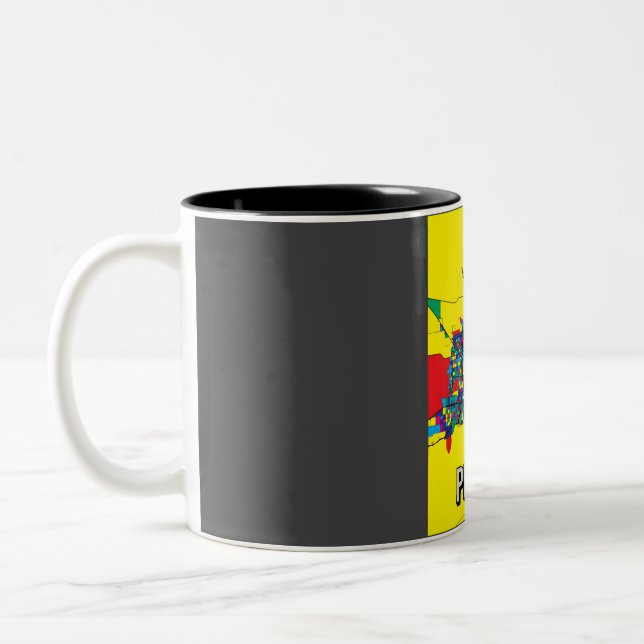 Phoenix Stadtkarte - Abstrakte Kunstdrucke Zweifarbige Tasse (Links)