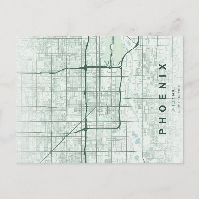 Phoenix-Stadtplan-Minimal-Postkarte Postkarte (Vorderseite)