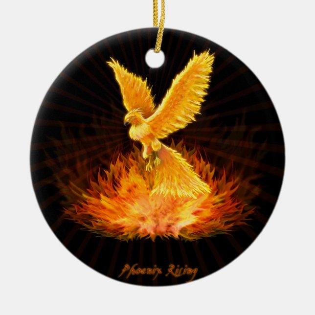 Phoenix-Steigen Keramik Ornament (Vorne)