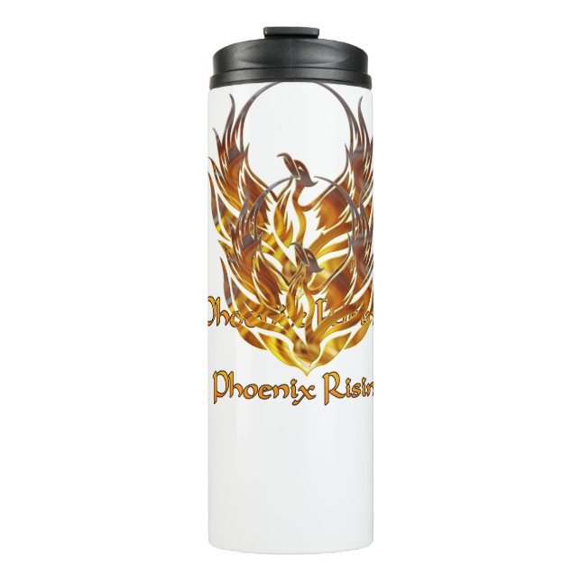 Phoenix steigt über den Aschen Thermosbecher (Vorderseite)