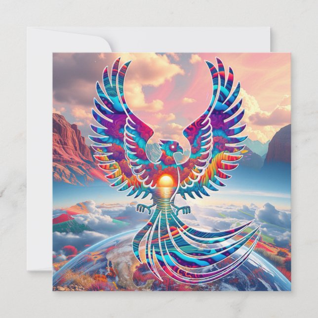 Phoenix Sunrise Feiertagskarte (Vorderseite)
