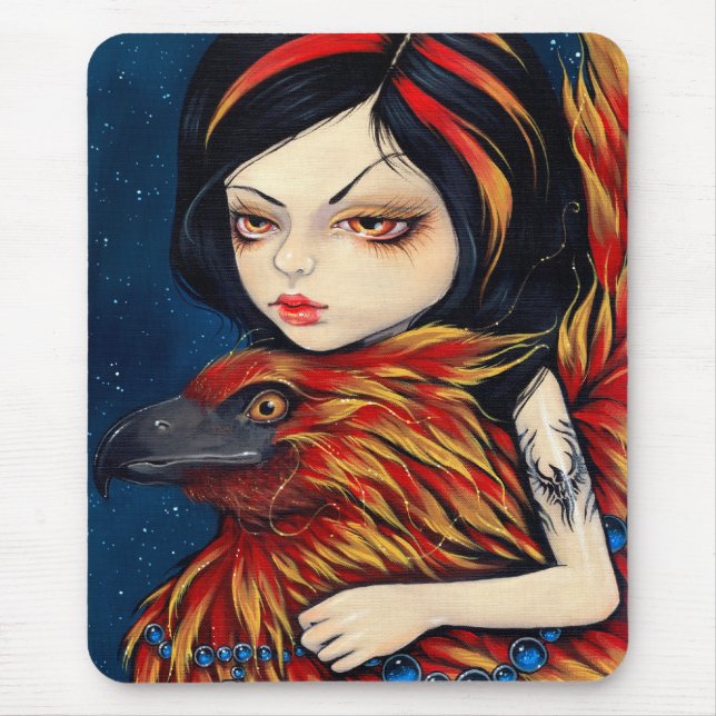 "Phoenix-Tätowierung" Mousepad (Vorne)