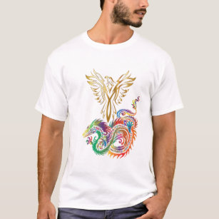 Phoenix und das Dragon Oriental Ying Yang Design T-Shirt