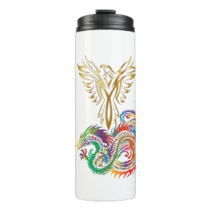 Phoenix und das Dragon Oriental Ying Yang Design Thermosbecher
