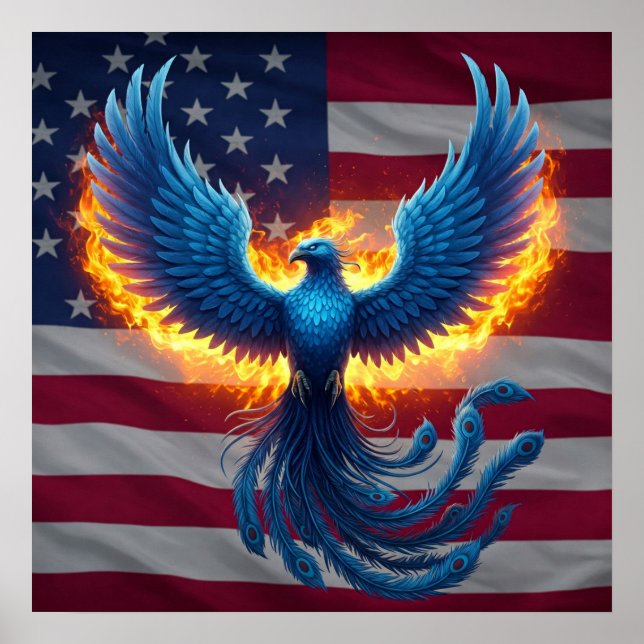 Phoenix und die Flagge Poster (Vorne)