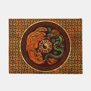 Phoenix und Dragon mit Bagua #1 Fußmatte