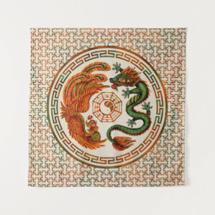 Phoenix und Dragon mit Bagua #3 Wandteppich