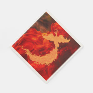 Phoenix und Feuer Serviette