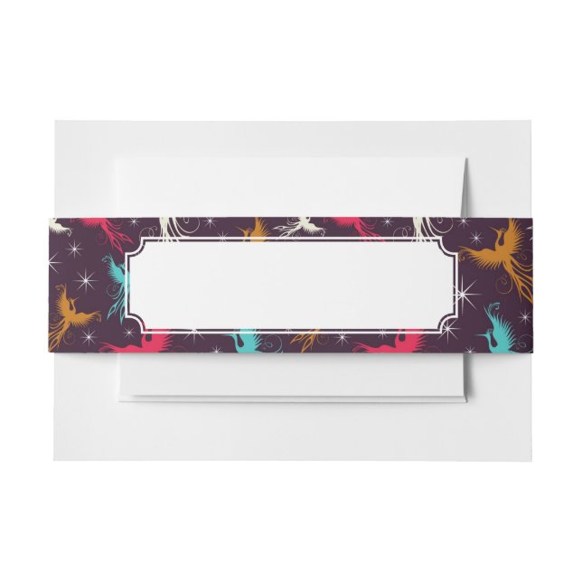 Phoenix-Vogel-Zahl Muster Einladungsbanderole (Vorderseite Beispiel)