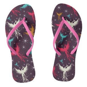 Phoenix-Vogel-Zahl Muster Flip Flops