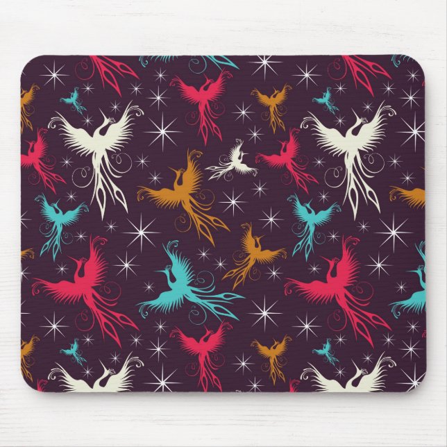 Phoenix-Vogel-Zahl Muster Mousepad (Vorne)