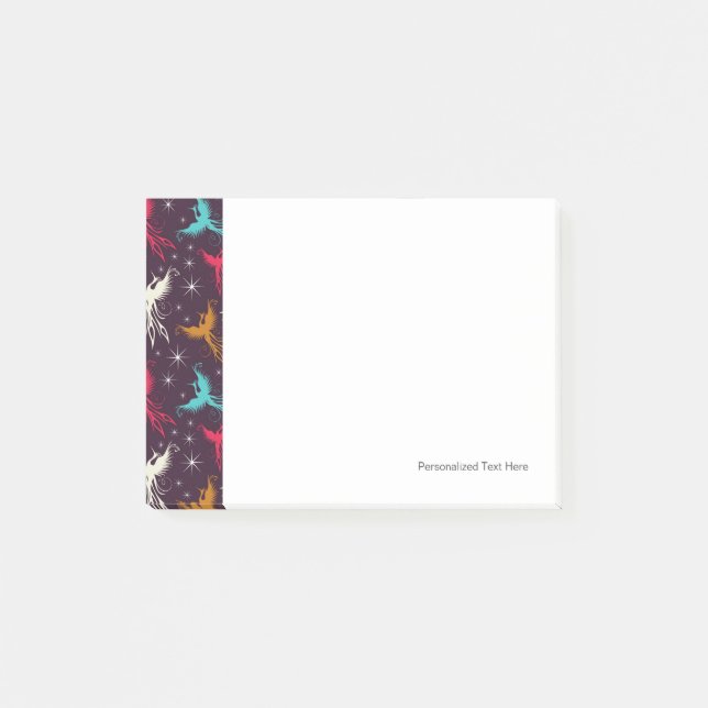 Phoenix-Vogel-Zahl Muster Post-it Klebezettel (Vorderseite)