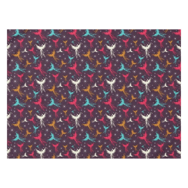 Phoenix-Vogel-Zahl Muster Tischdecke (Vorderseite (Horizontal))